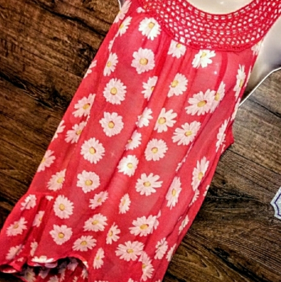 Forever 21 Cover Up Size M Daisy Peplum Racerback - Picture 4 of 10